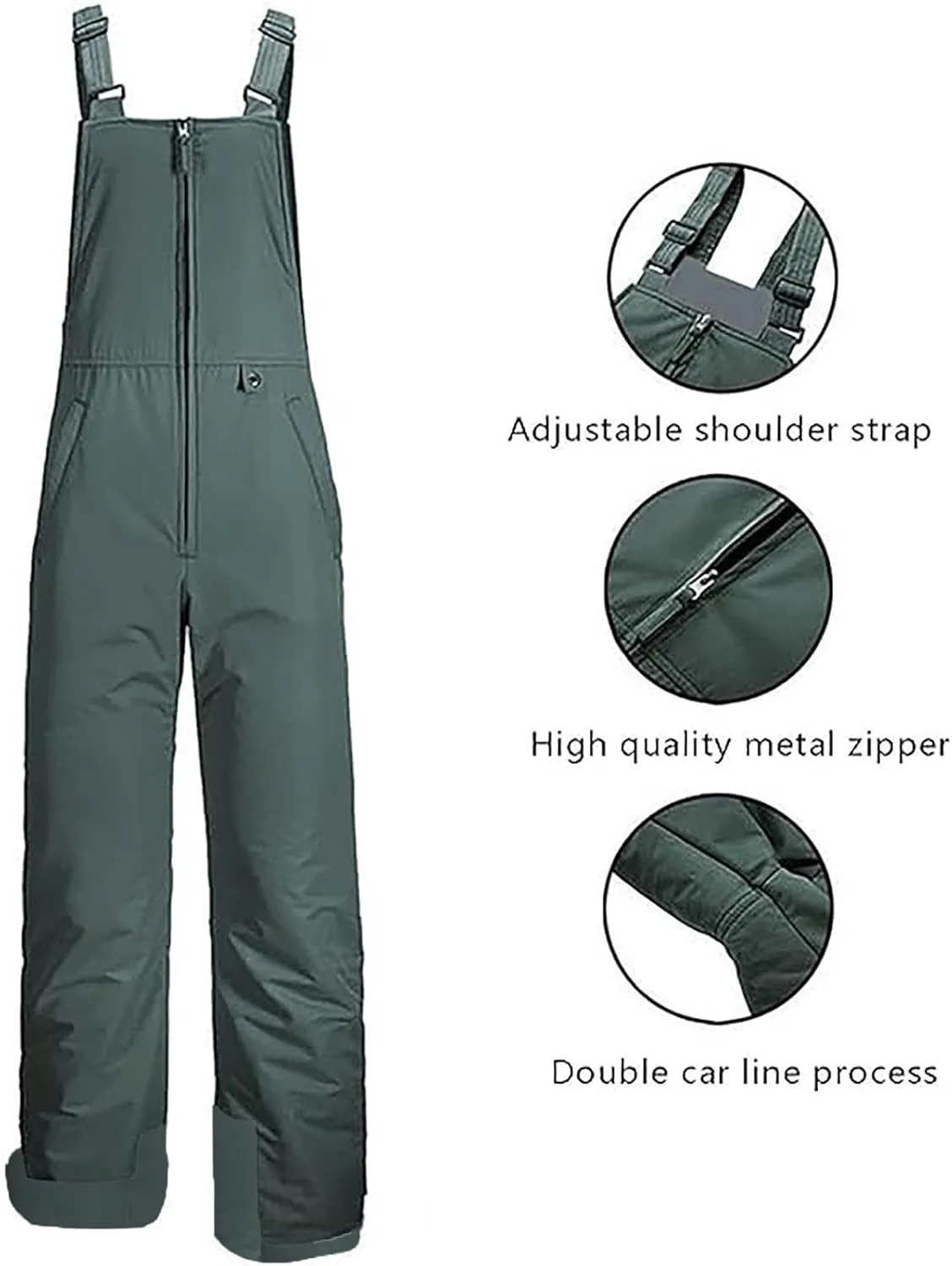 hlysgo Women Ski Jumpsuit Insulated Waterproof Overalls Winter Warm Snowboarding Pants Adjustable Strap Snow Bib Jumpsuits