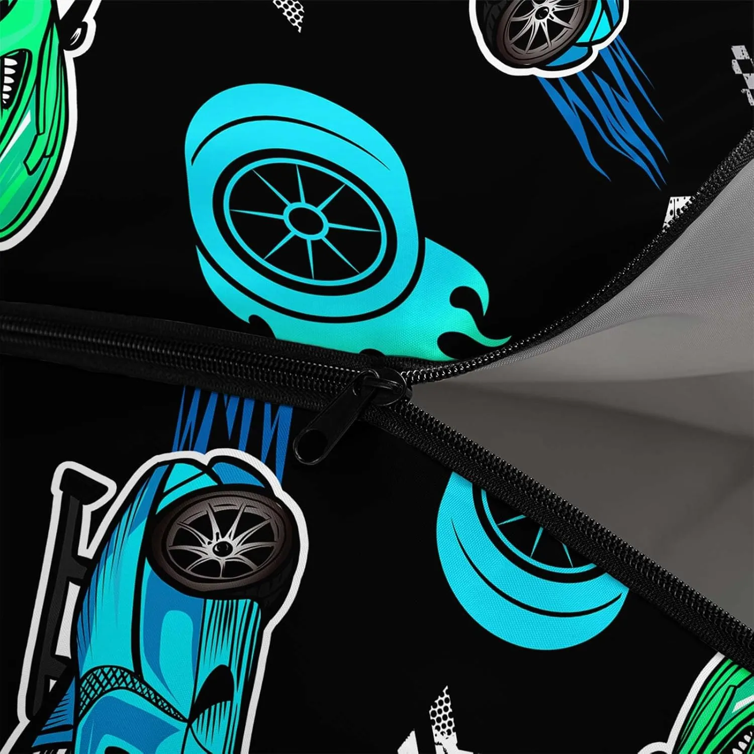 HOSIMA Adult Kids Sleeping Bag-Adorable Cartoon Car Pattern,Cold Weather and Warm Weather Sleeping Bag for Camping Hiking Sleepaway Camp Stuff,Light Blue Backpacking Ultralight Sleeping Bag.