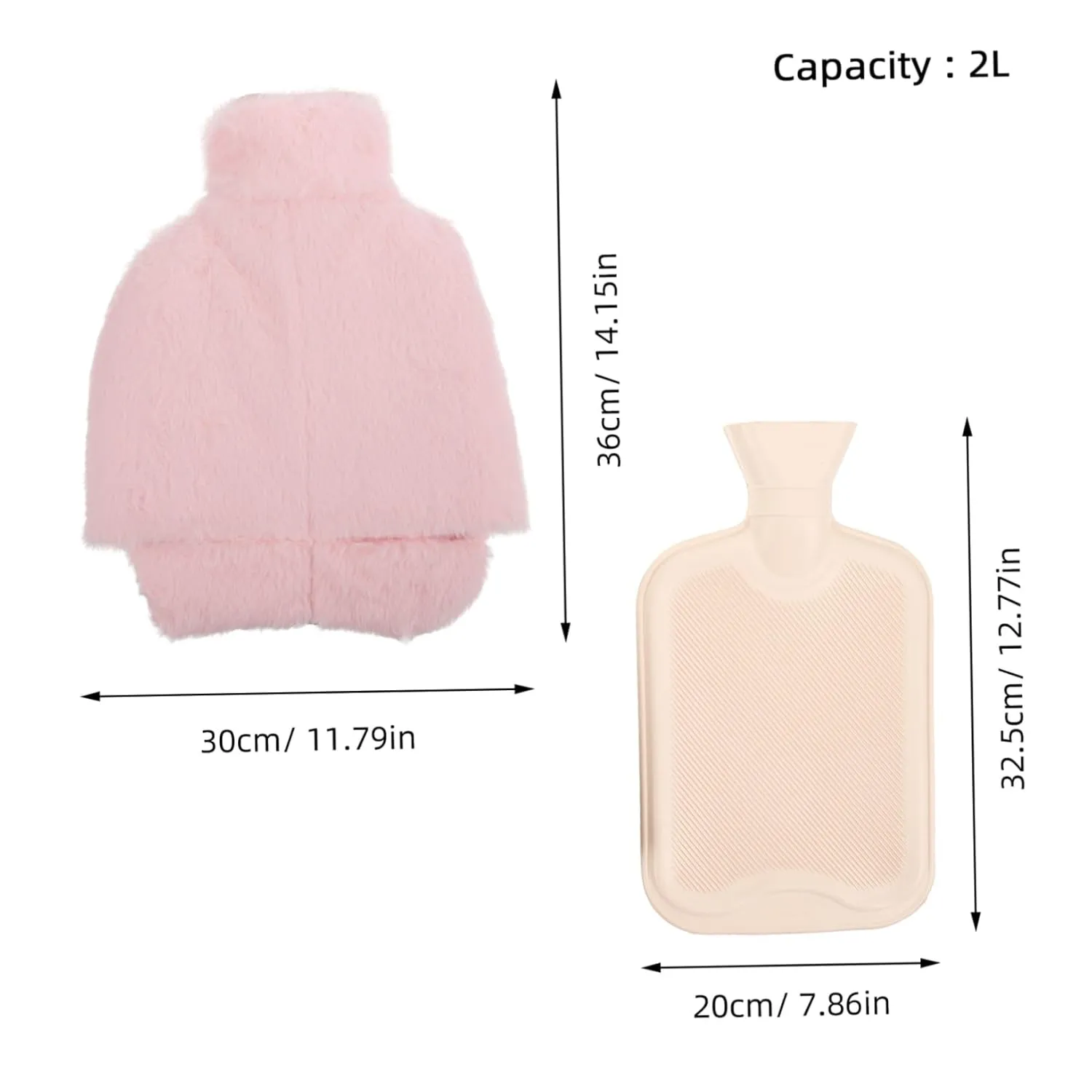 Hot Water Bottle with Cover Refillable Feet Warmer Bag for Washable Plush Design Leakproof and Safe for Winter Use