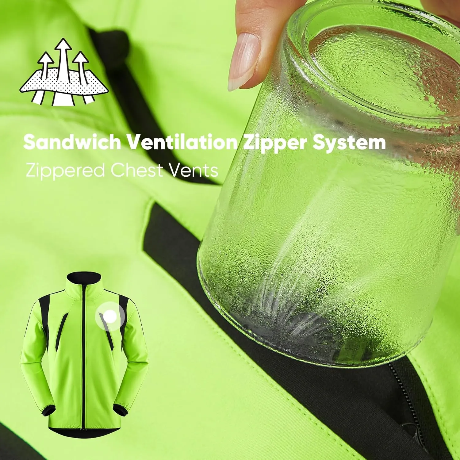 HOTSUIT Cycling Rain Jacket for Men Breathable Running Jacket Waterproof Biking Windbreaker