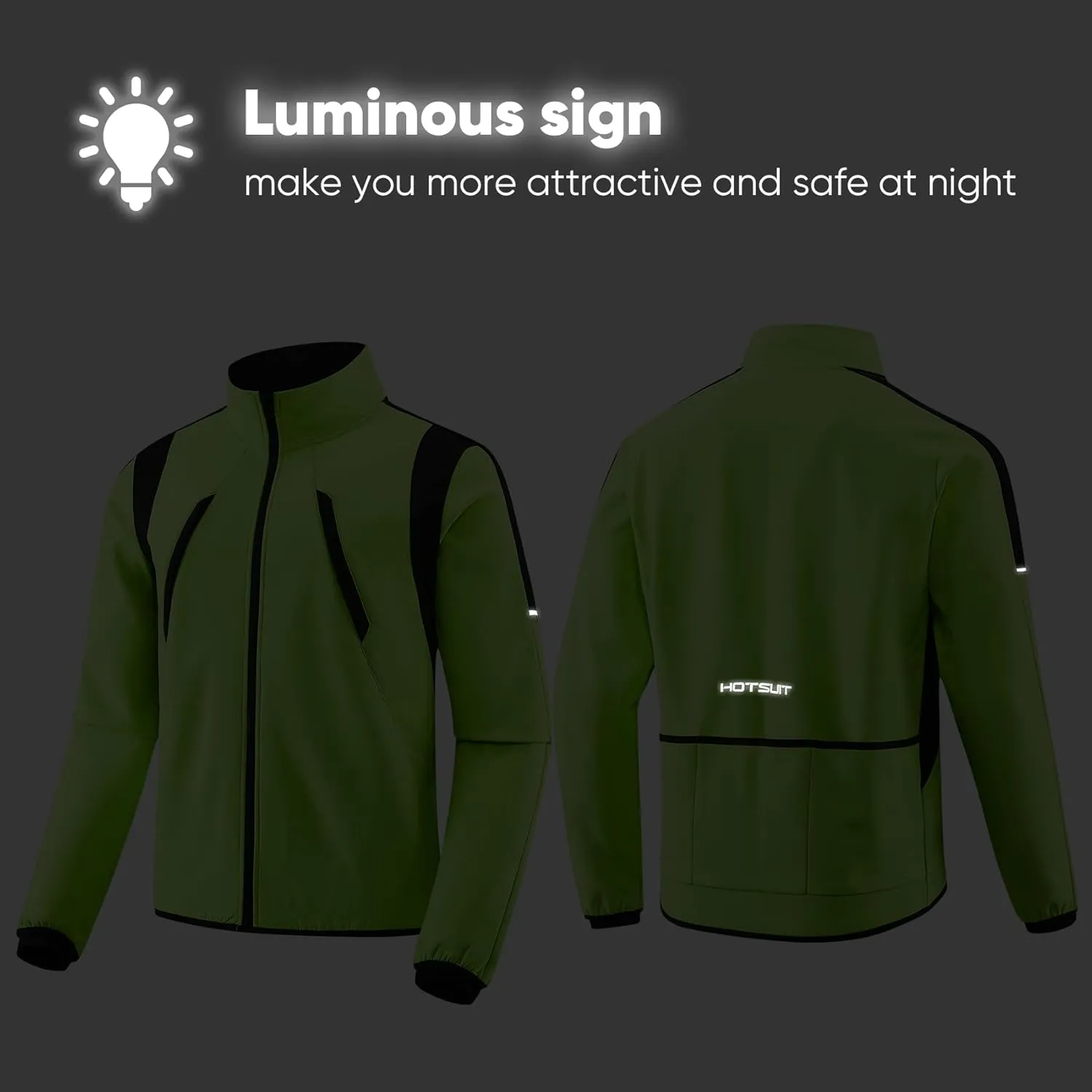 HOTSUIT Cycling Rain Jacket for Men Breathable Running Jacket Waterproof Biking Windbreaker