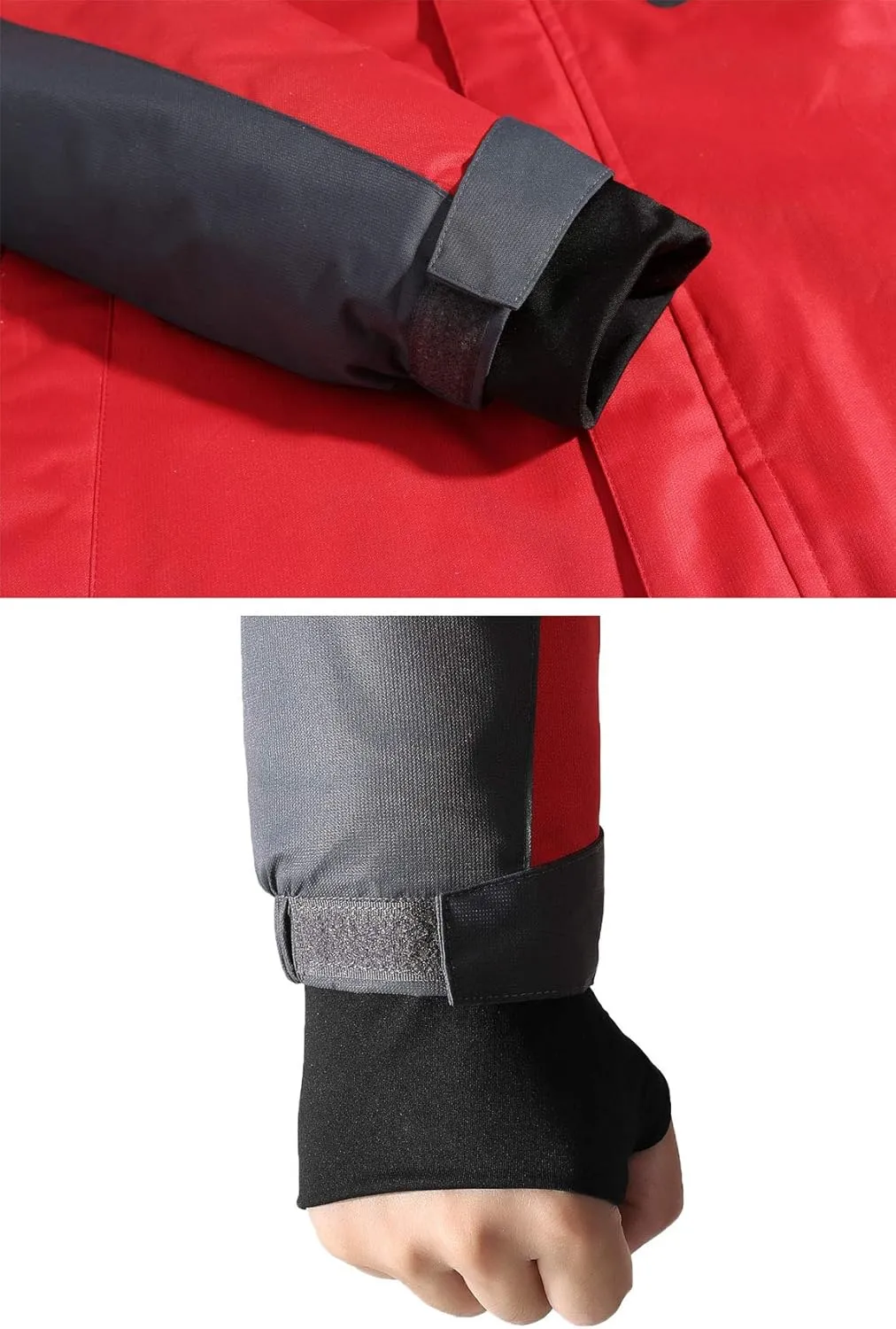 HOW'ON Men's Waterproof Ski Jacket Windproof Rain Jacket Winter Warm Hooded Coat