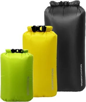 HXBER Waterproof Dry Sacks Pack of 3 Lightweight Waterproof Storage Dry Bags for Outdoor Camping Boating Hiking Rafting