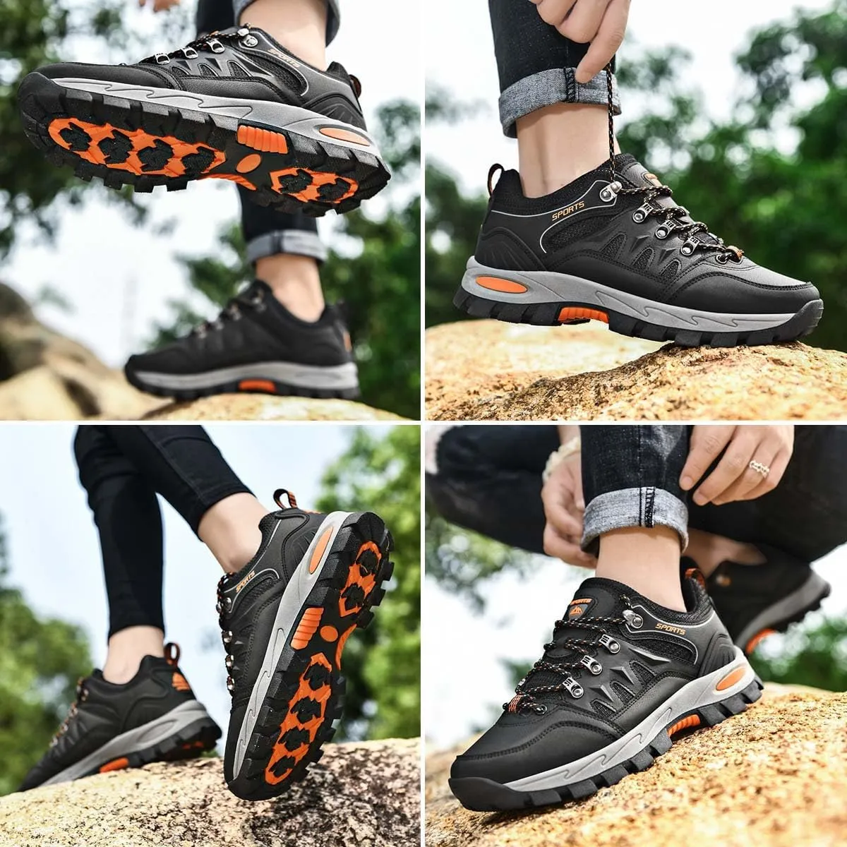HYDLONGR Men's Women's Lightweight Waterproof Anti-Slip Hiking Shoes Travel Camping Shoes Walking Shoes