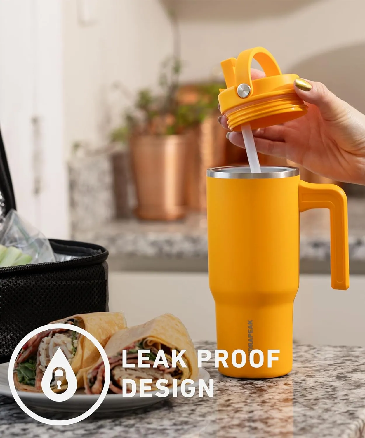 Hydrapeak Kids Voyager 18 oz Tumbler with Handle and Flip-Up Straw Lid | Spill Proof and Leak Resistant | Reusable Stainless Steel Water Bottle | Gift for Kids Boys Girls | Bubblegum
