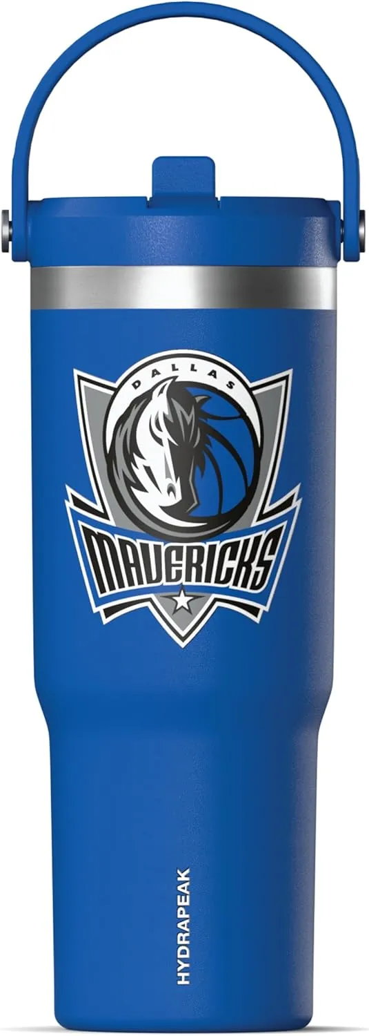 Hydrapeak x NBA Officially Licensed Dallas Mavericks 32oz Nomad Stainless Steel Tumbler with Handle and Straw Lid, Leakproof Water Bottle in Limited Edition Collector's Gift Box