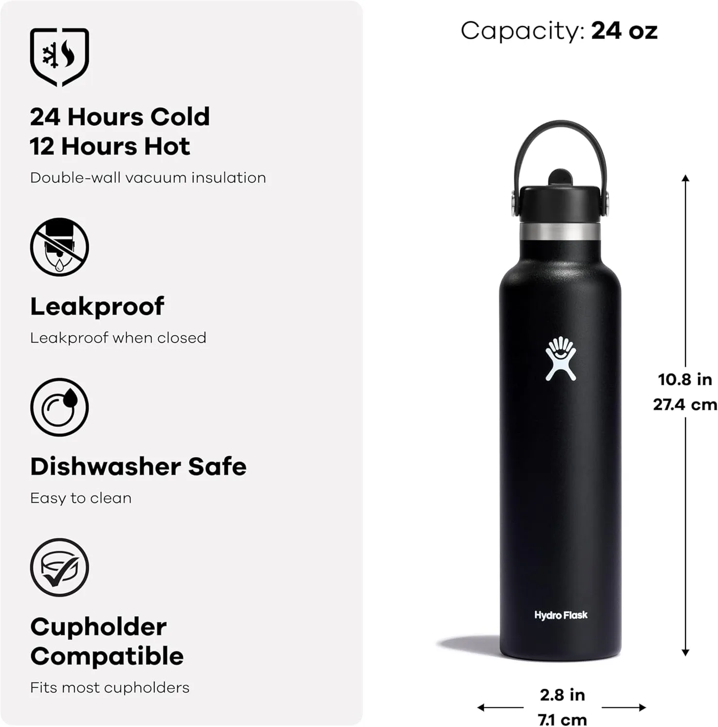 Hydro Flask 24 Oz Standard Flex Straw Cap Birch