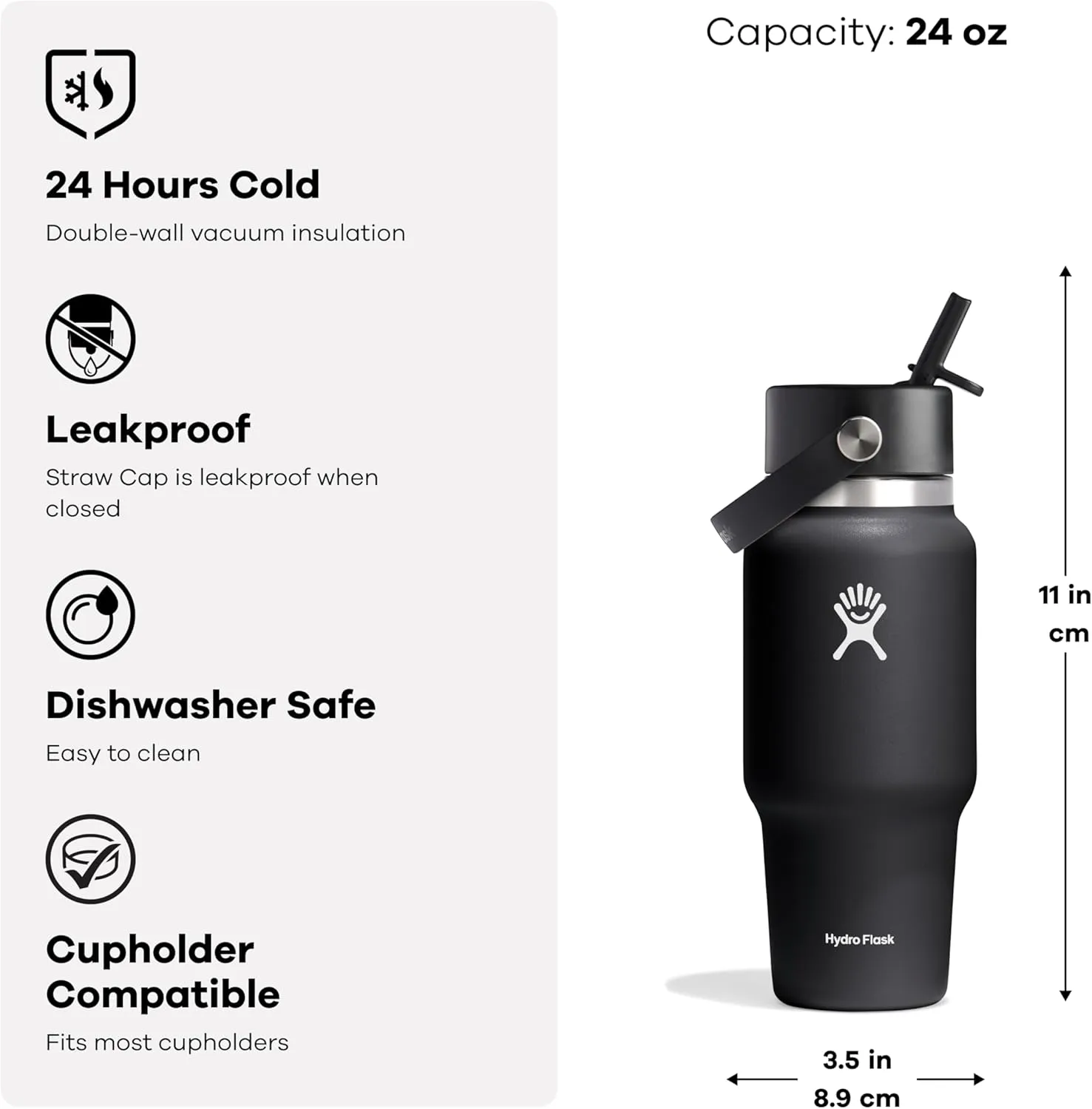 Hydro Flask 24 OZ Wide Flex Straw Travel Bottle SURF