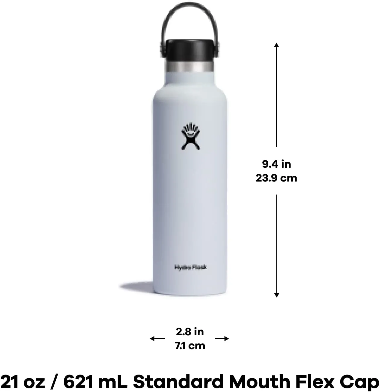 Hydro Flask Standard Mouth Flex Cap Bottle - Stainless Steel Reusable Water Bottle - Vacuum Insulated, Dishwasher Safe, BPA-Free, Non-Toxic