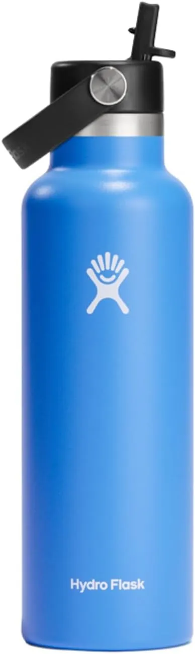 Hydro Flask - Water Bottle 621 ml (21 oz) - Vacuum Insulated Stainless Steel Water Bottle with Flex Straw Cap - BPA-Free - Standard Mouth - Cascade