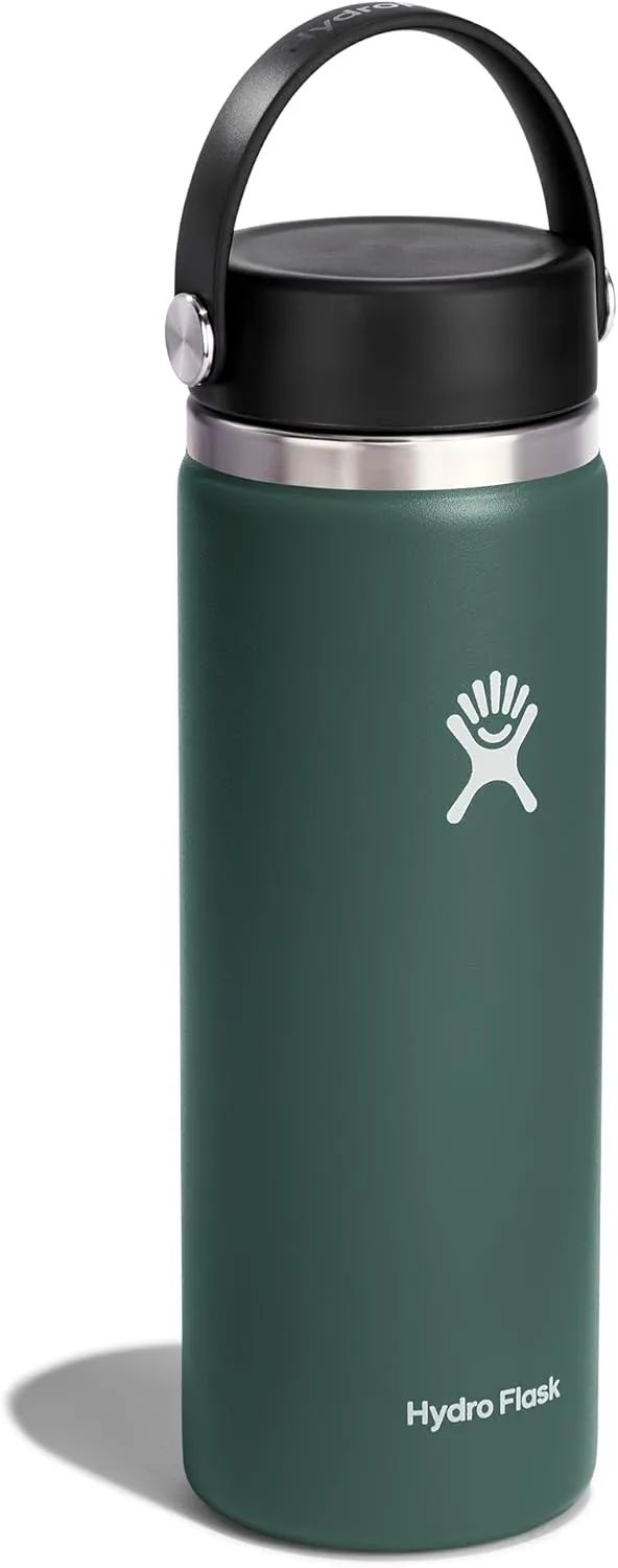Hydro Flask Wide Mouth vacuum insulated stainless steel water bottle with leakproof closeable lid for cold water drinks, sports, travel, car and school