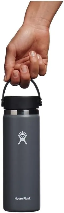 Hydro Flask Wide Mouth vacuum insulated stainless steel water bottle with leakproof closeable lid for cold water drinks, sports, travel, car and school