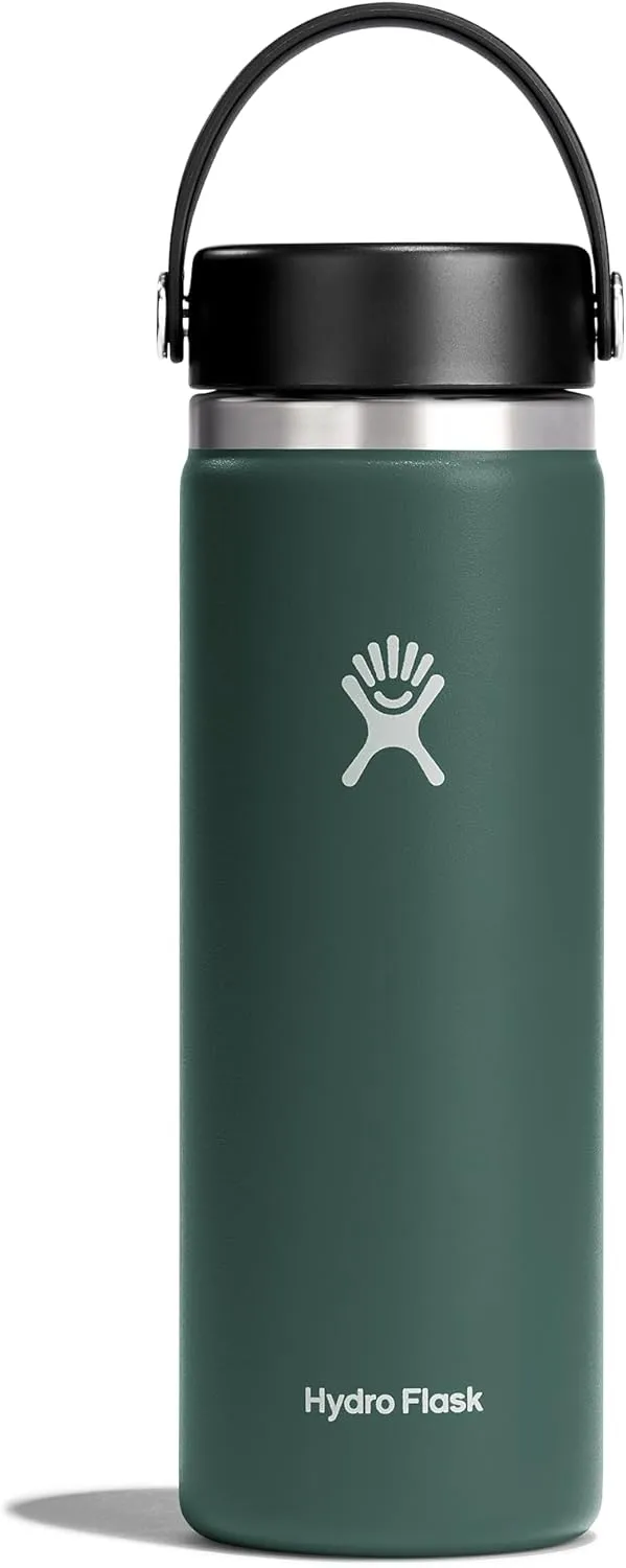 Hydro Flask Wide Mouth vacuum insulated stainless steel water bottle with leakproof closeable lid for cold water drinks, sports, travel, car and school
