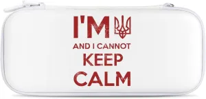 I Am Ukrainian and I Cannot Keep Calm Hard Shell Travel Case with Rope 15 Game Card Pockets Compatible with Switch Protective