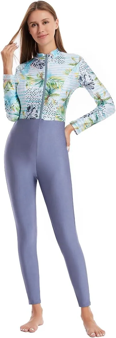IBAKOM One Piece Modest Burkini for Women Islamic Swimsuits with Wrap Skirt Swim Cap Muslim Bathing Suit Cover Ups