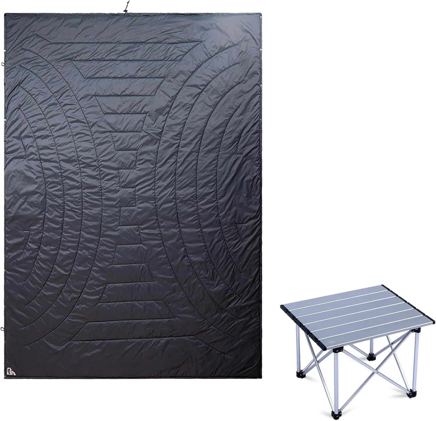 iClimb 1 Folding Table and 1 3M Thinsulate Insulation Warm Camping Blanket Bundle, Ultralight Compact for Adults Outdoor Camping Backpacking Hiking Beach Concert Motorcycling