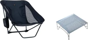 iClimb 1 Solo Mini Folding Table and 1 Low Ground Folding Chair Bundle, Ultralight Compact for Solo Adult Outdoor Backpacking Camping Hiking Beach Concert