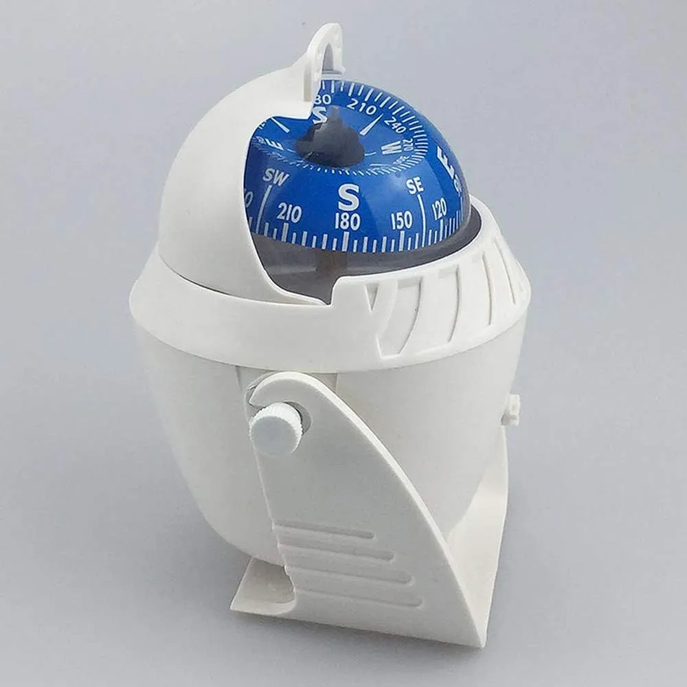 Illuminated Compass High Accuracy Magnetic Declination Adjustment Plectrum Waterproof Marine Compass with LED Lights White