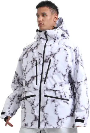 IMPHUT Mens Snowboard Jacket Baggy Womens Ski Jacket Insulated Waterproof Windproof Snow Outerwear Winter Hooded Coat