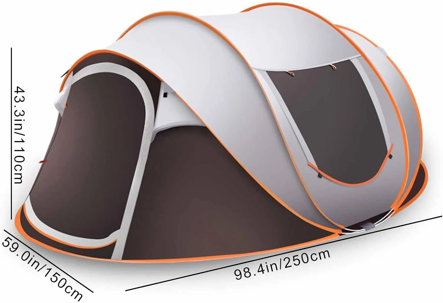 Instant Tent for Camping, Outdoor Fully Automatic Tent Instant Deployment Tent, Suitable for Camping Hiking and Outdoor, Portable Tent with Handbag (Size : 98.4x59.0x43.3in/250x150x110cm)