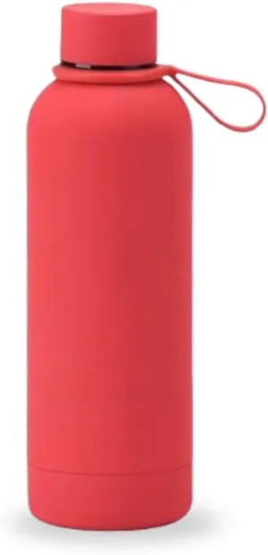 Insulated Water Bottle -17 oz Stainless Steel Rubber Coated Double Wall Water Bottles - Water Thermos Leakproof Lightweight,BPA Free - Gym Water Bottle (Red)
