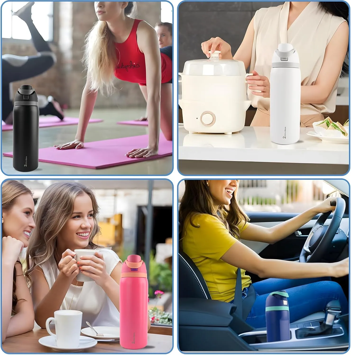 Insulated Water Bottle – Stainless Steel, Leakproof, 24H Cold & 12H Hot, Straw & Spout Lid, BPA-Free, Travel, Gym, Hiking, Sports Flask (Red, 19 Oz / 560ml)