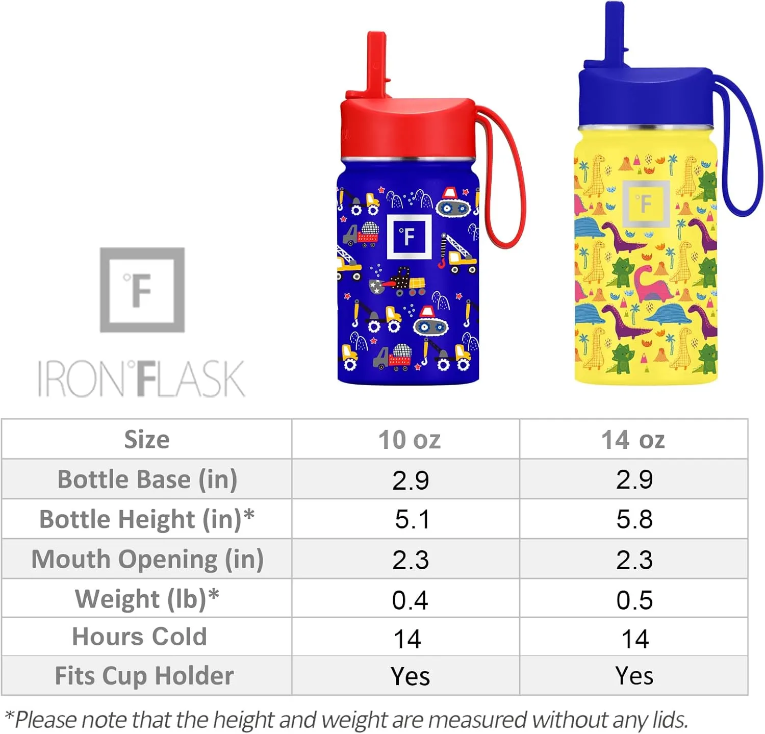 IRON °FLASK Kids Water Bottle - Straw Lid, 20 Name Stickers, Vacuum Insulated Stainless Steel, Double Walled Tumbler Travel Cup, Thermos Mug - Puppy Land, 10 Oz