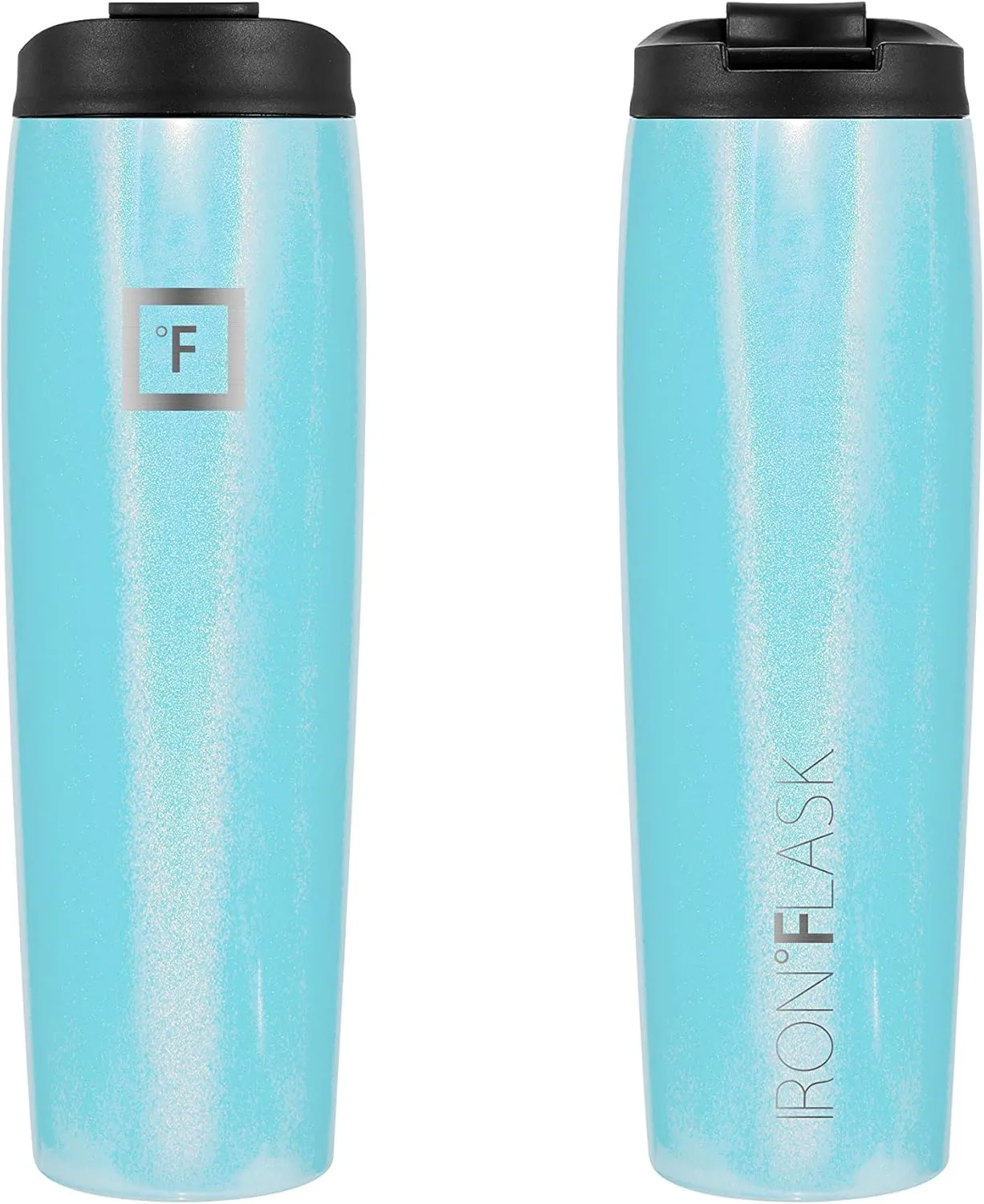 IRON °FLASK Nomad Tumbler - 2 Lids Straw/Flip, Vacuum Insulated Stainless Steel Bottle, Double Walled, Drinking Cup, Thermo Coffee Travel Mug, Water - Arctic Glow, 28 Oz