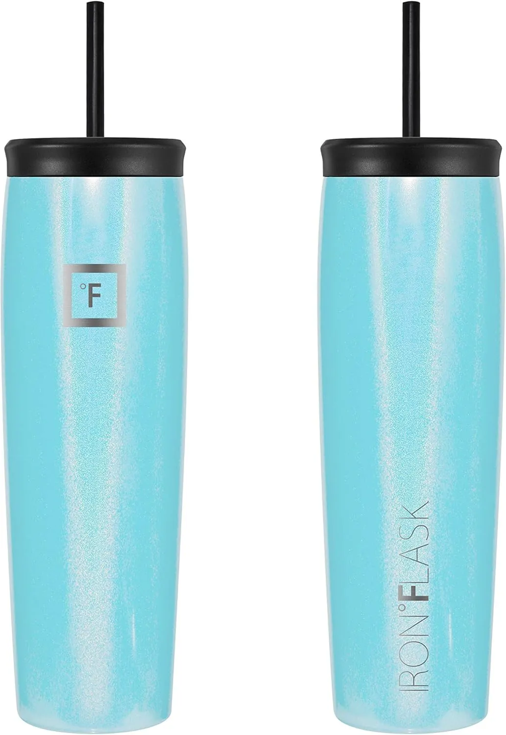 IRON °FLASK Nomad Tumbler - 2 Lids Straw/Flip, Vacuum Insulated Stainless Steel Bottle, Double Walled, Drinking Cup, Thermo Coffee Travel Mug, Water - Arctic Glow, 28 Oz