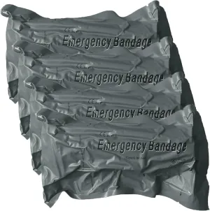 Israeli Emergency Bandage, 6" 4Pack Compression Bandage, Trauma Wound Dressing, Sterile Vacuum Sealed Packaging for Bleeding Control, Medical Trauma Kit, Combat Tactical First Aid IFAK Supplies