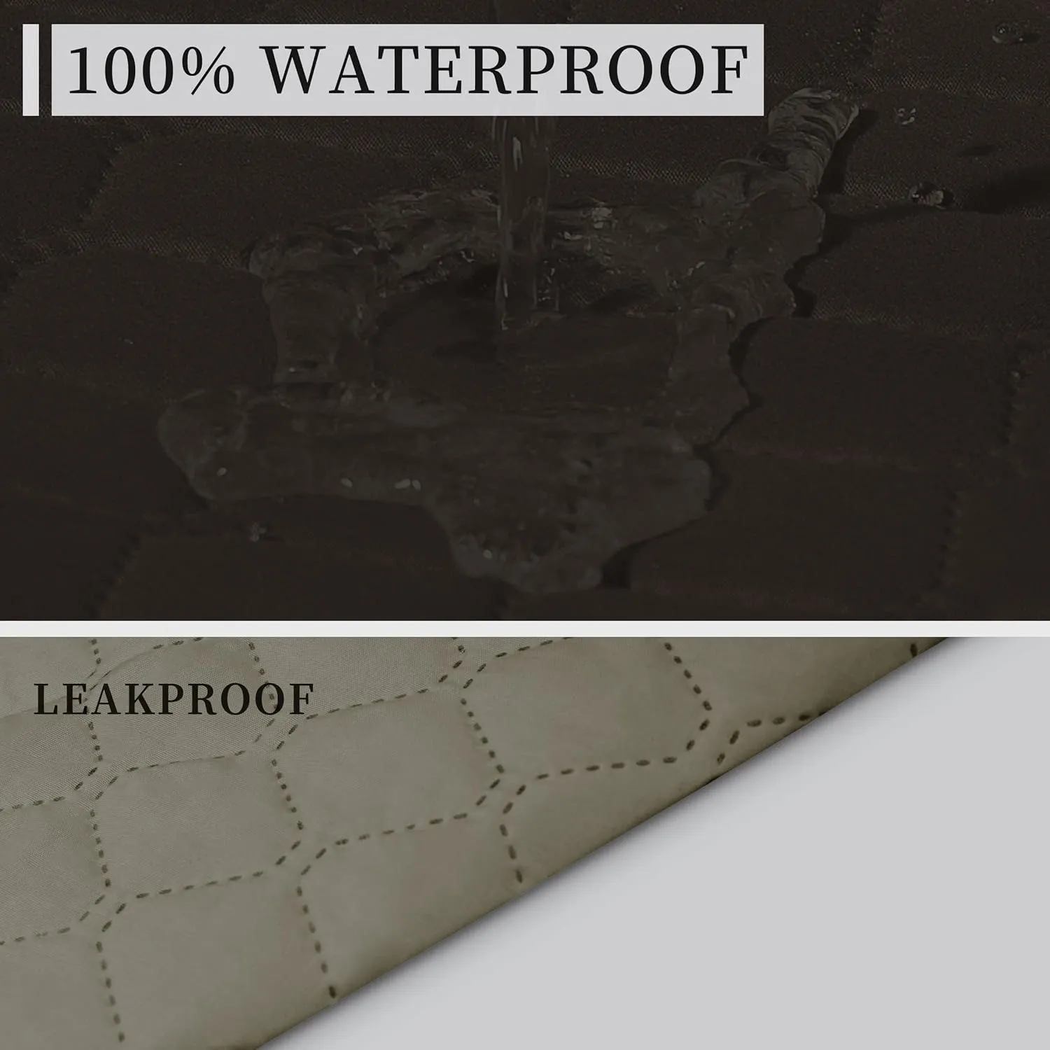ISSUNTEX Double Protection 100% Waterproof Sofa Covers for Living Room, Couch Covers for 3 Cushion Couch Sofa, Reversible Furniture Protector Sofa Cover for Dogs, Pets, Kids (Sofa, Chocolate/Beige)