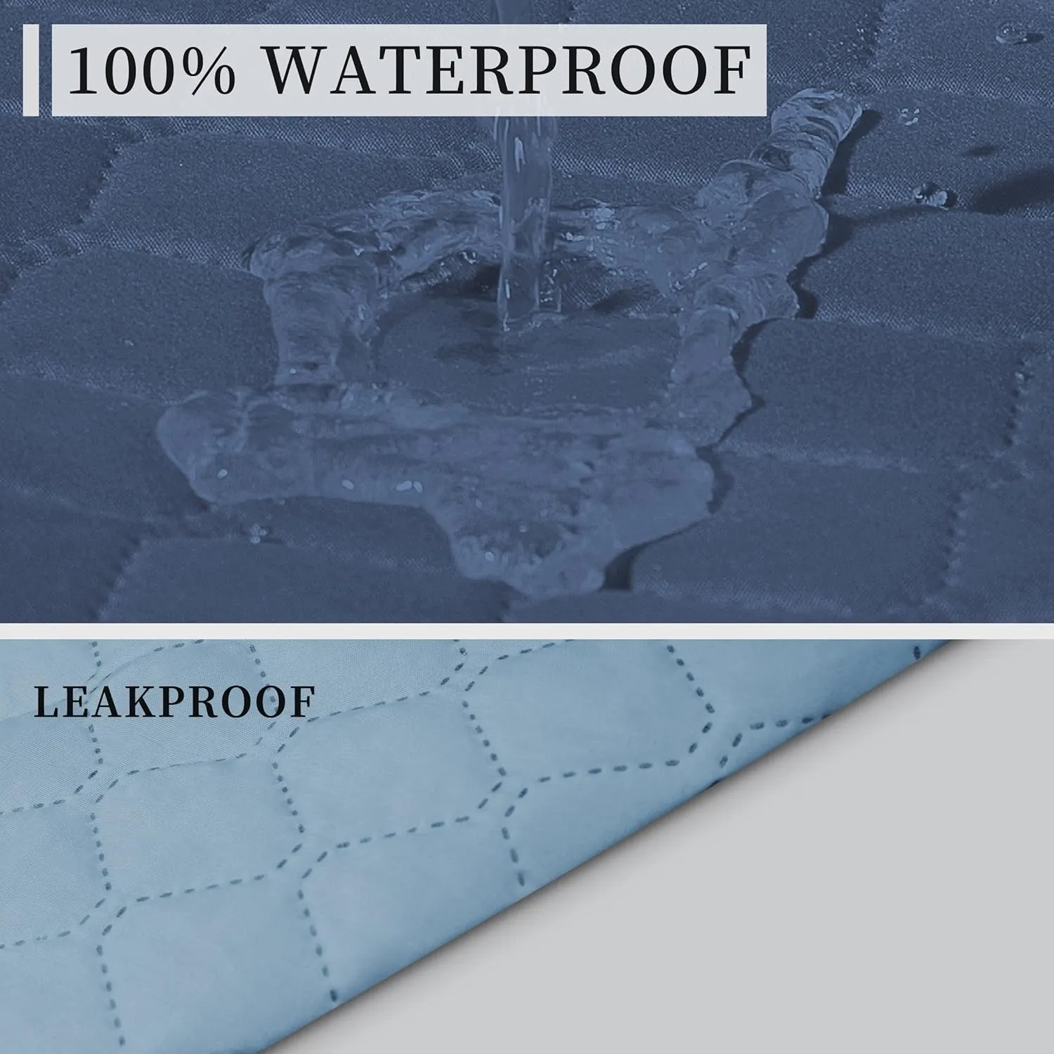 ISSUNTEX Double Protection 100% Waterproof Sofa Covers for Living Room, Reversible Couch Covers for 3 Cushion Couch Sofa, Furniture Protector Sofa Cover for Pets (X Large, Dark Blue/Light Blue)