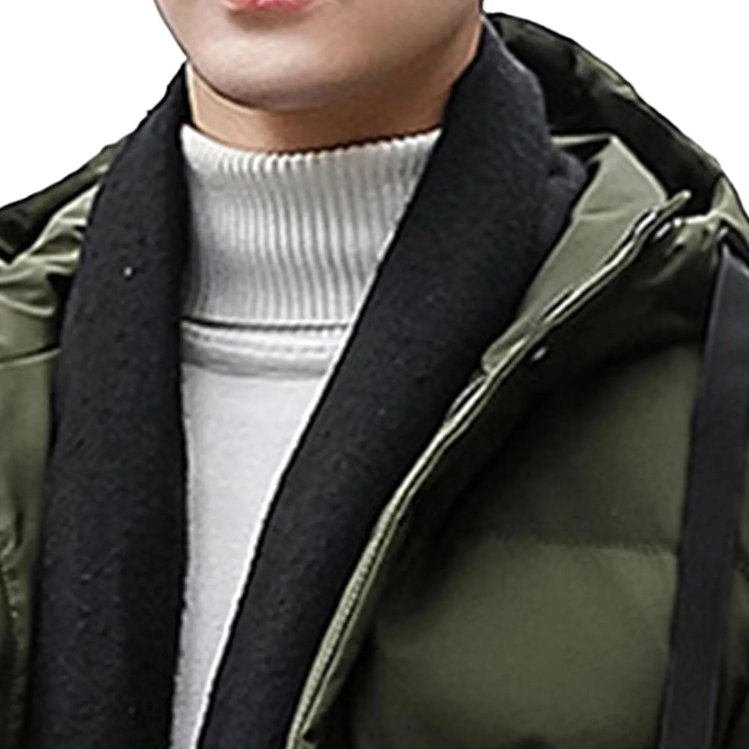 JEShifangjiusu Men'S Winter Warm Down Coats Water-Repellent Windproof Thicken Parkas Long Hooded Padded Puffer Jacket