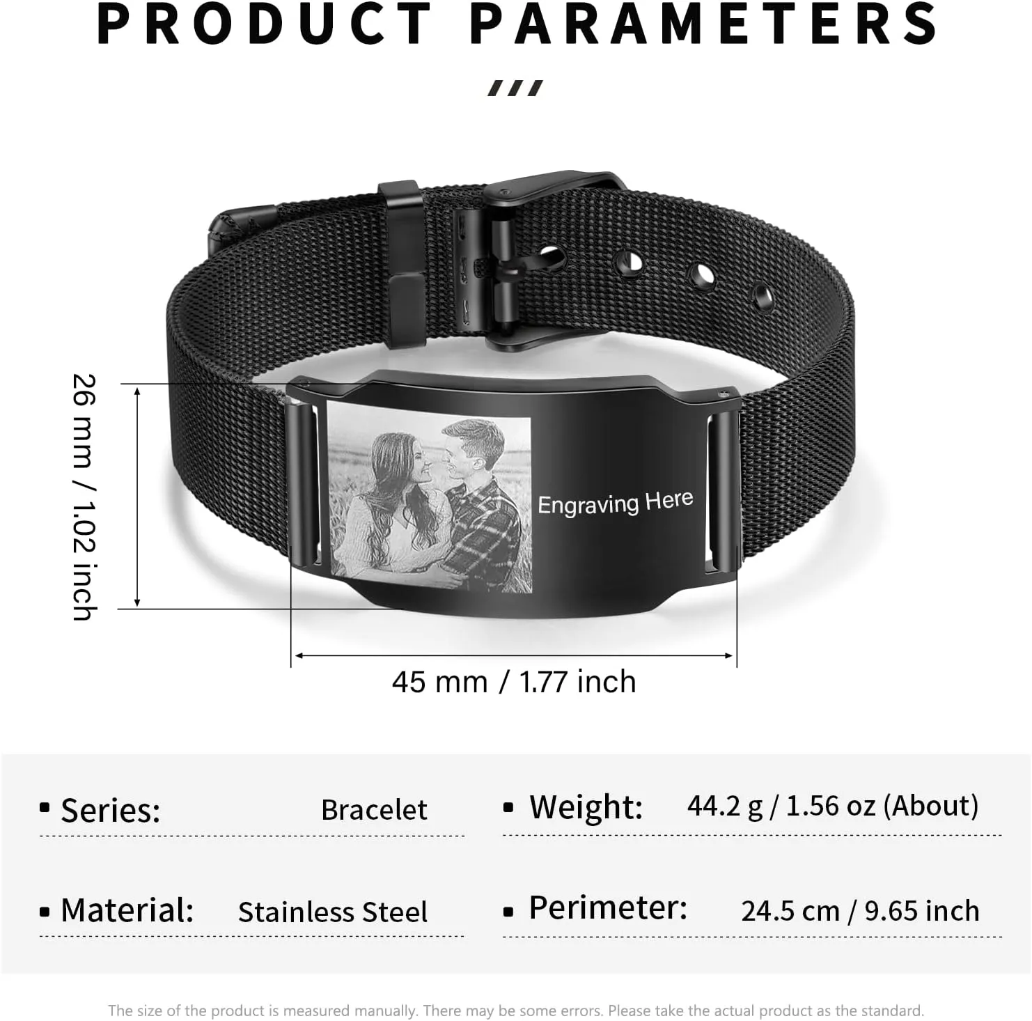 JewelOra Personalized Medical Alert Bracelet for Men Women Customized Photo Bracelet Engraved Text Stainless Steel Emergency Alert Bracelet for Men Women