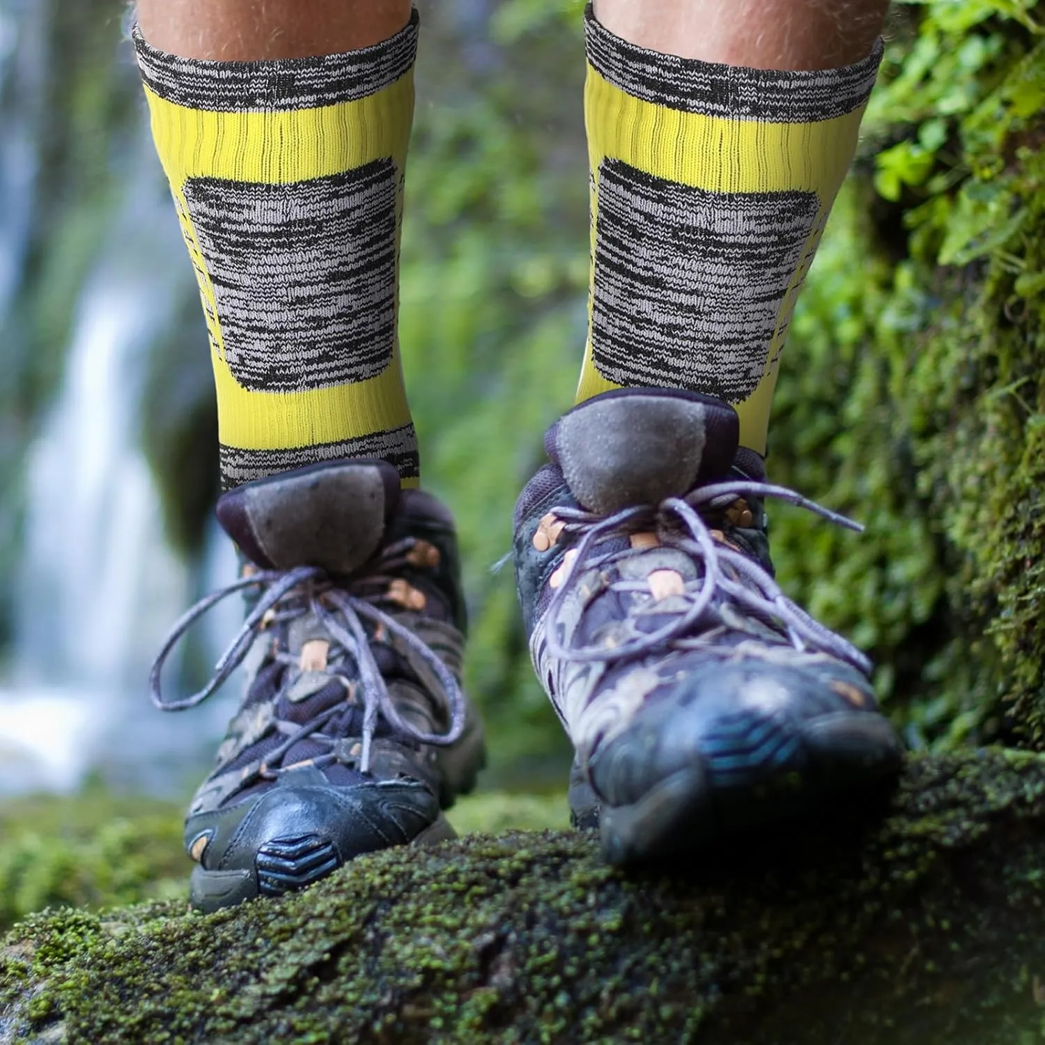 Jeyiour 2 Pairs Waterproof Socks Unisex Waterproof Breathable Outdoor Skiing Hiking Wading Fishing Socks for Men Women