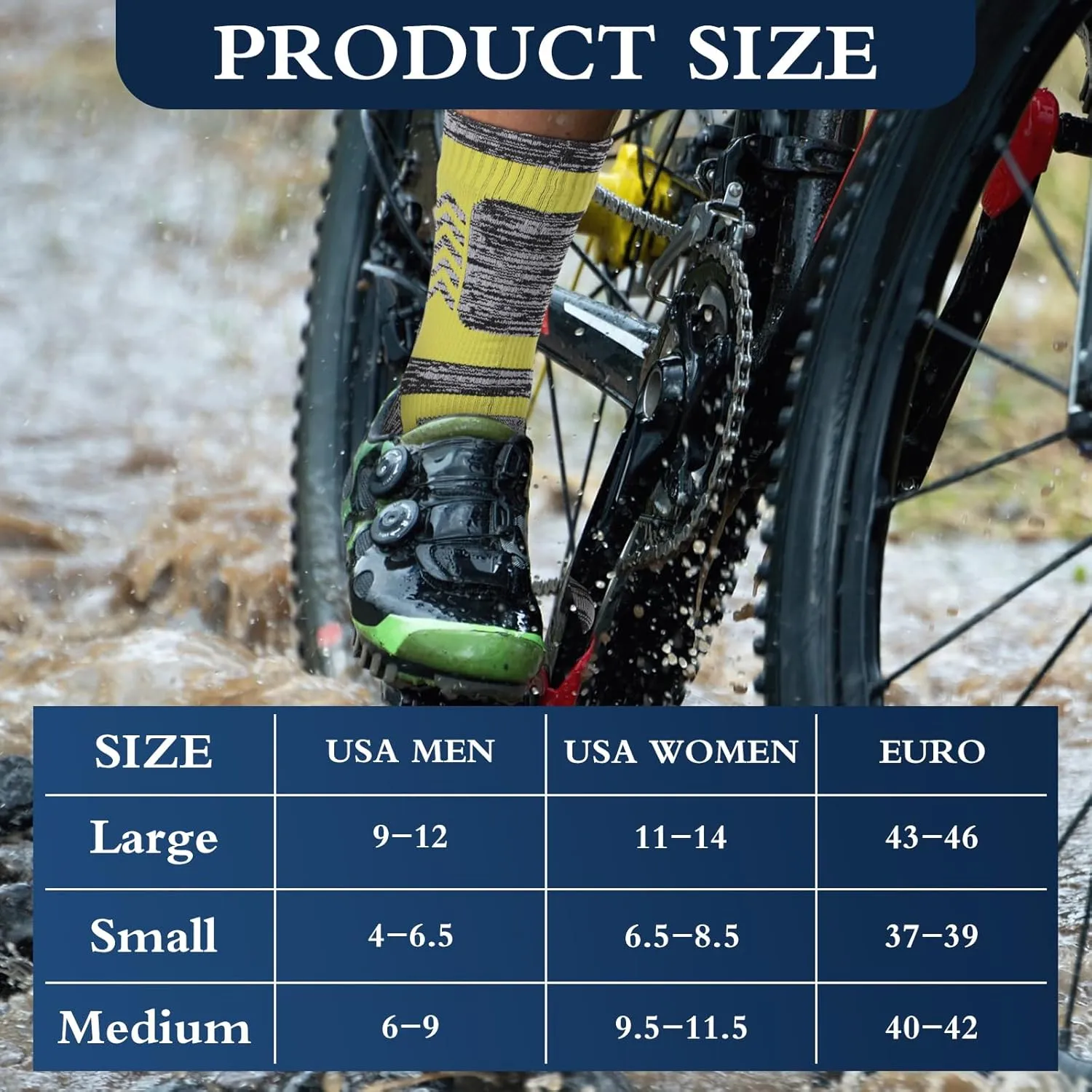 Jeyiour 2 Pairs Waterproof Socks Unisex Waterproof Breathable Outdoor Skiing Hiking Wading Fishing Socks for Men Women