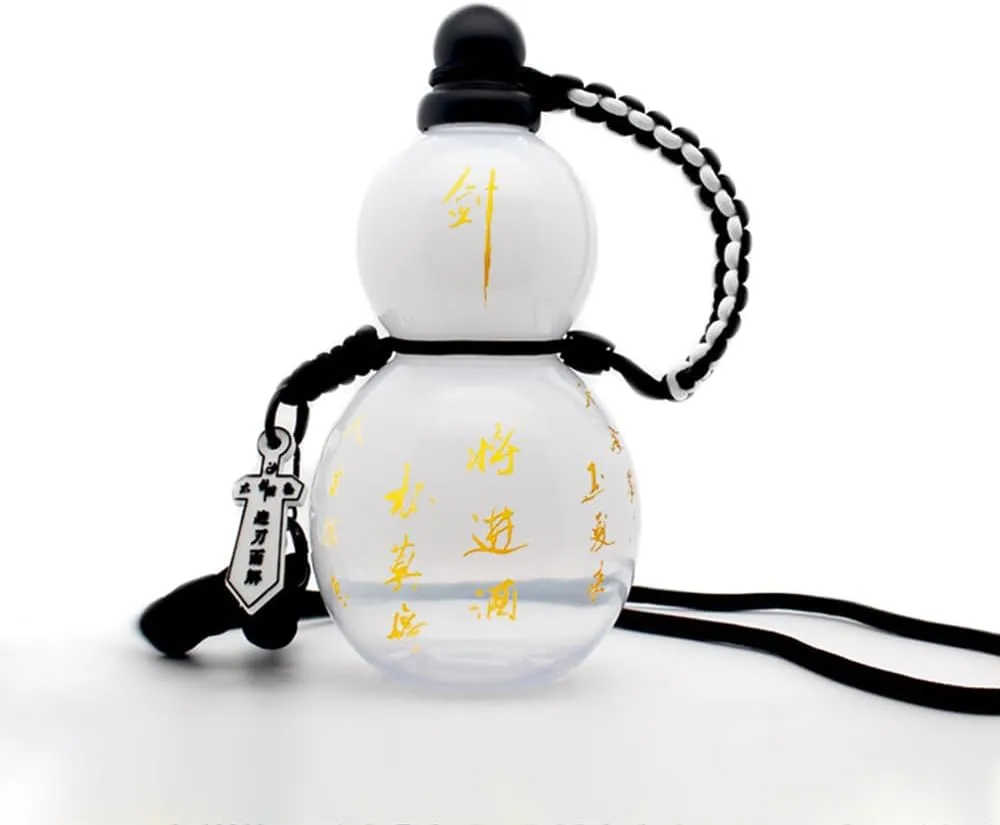 Jinberry 800ml/27oz Gourd Water Bottle with Shoulder Strap Set Leakproof Portable Gourd Drinking Bottle Flask Sport Jug Drinkware for Gym Outdoor Climbing Tour or Camping