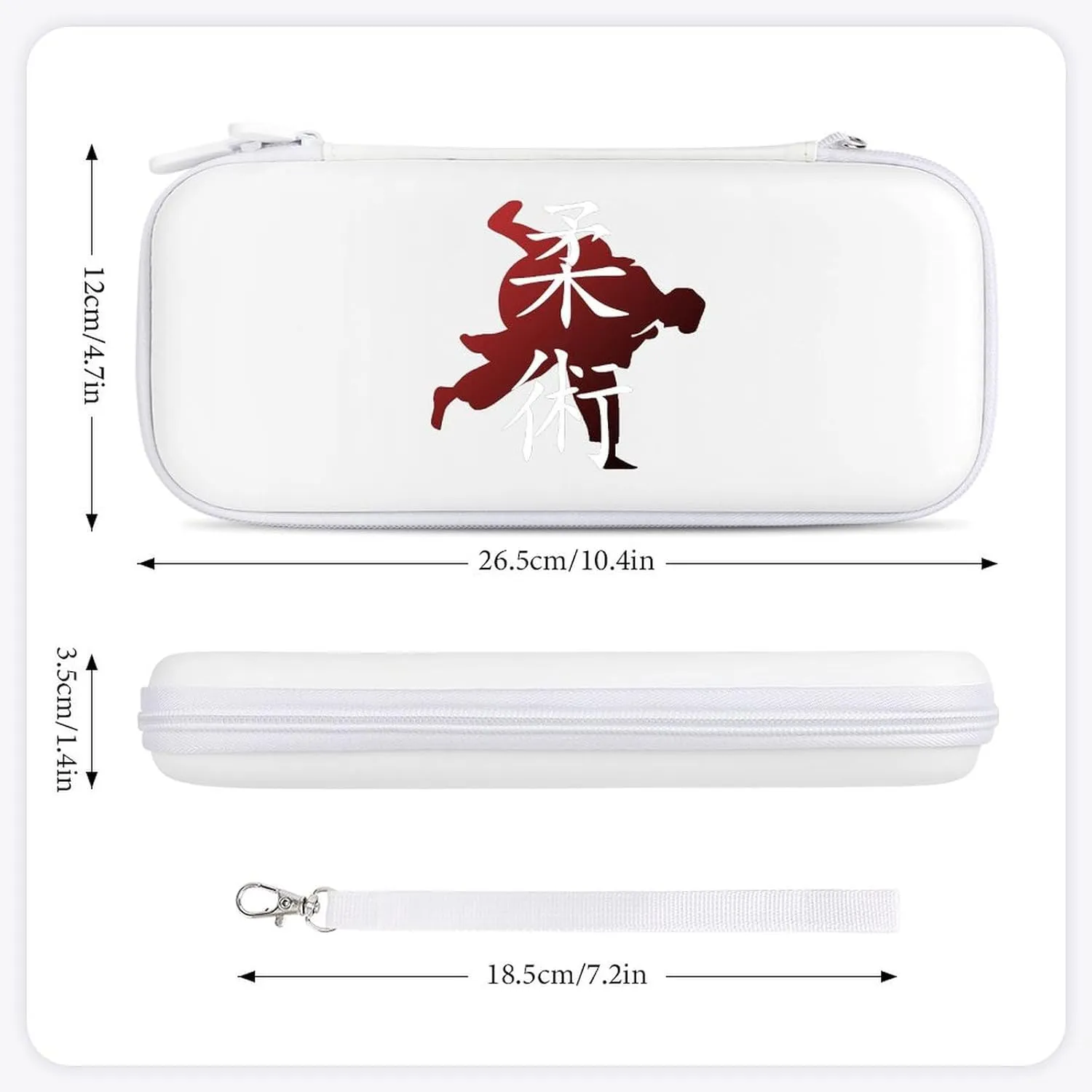 Jiu Jitsu Judo Hard Shell Travel Case with Rope 15 Game Card Pockets Compatible with Switch Protective