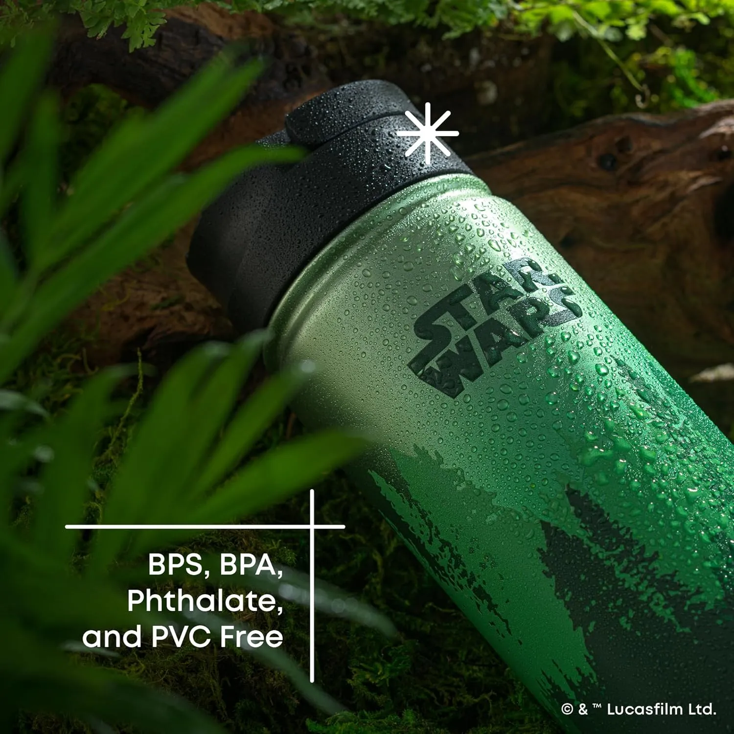 JoyJolt Stainless Steel Star Wars Water Bottle 22 oz with Straw Lid, BPA-Free Sports and Travel Vacuum Insulated Water Bottle, Destination Collection Endor Bottle, Star Wars Gifts