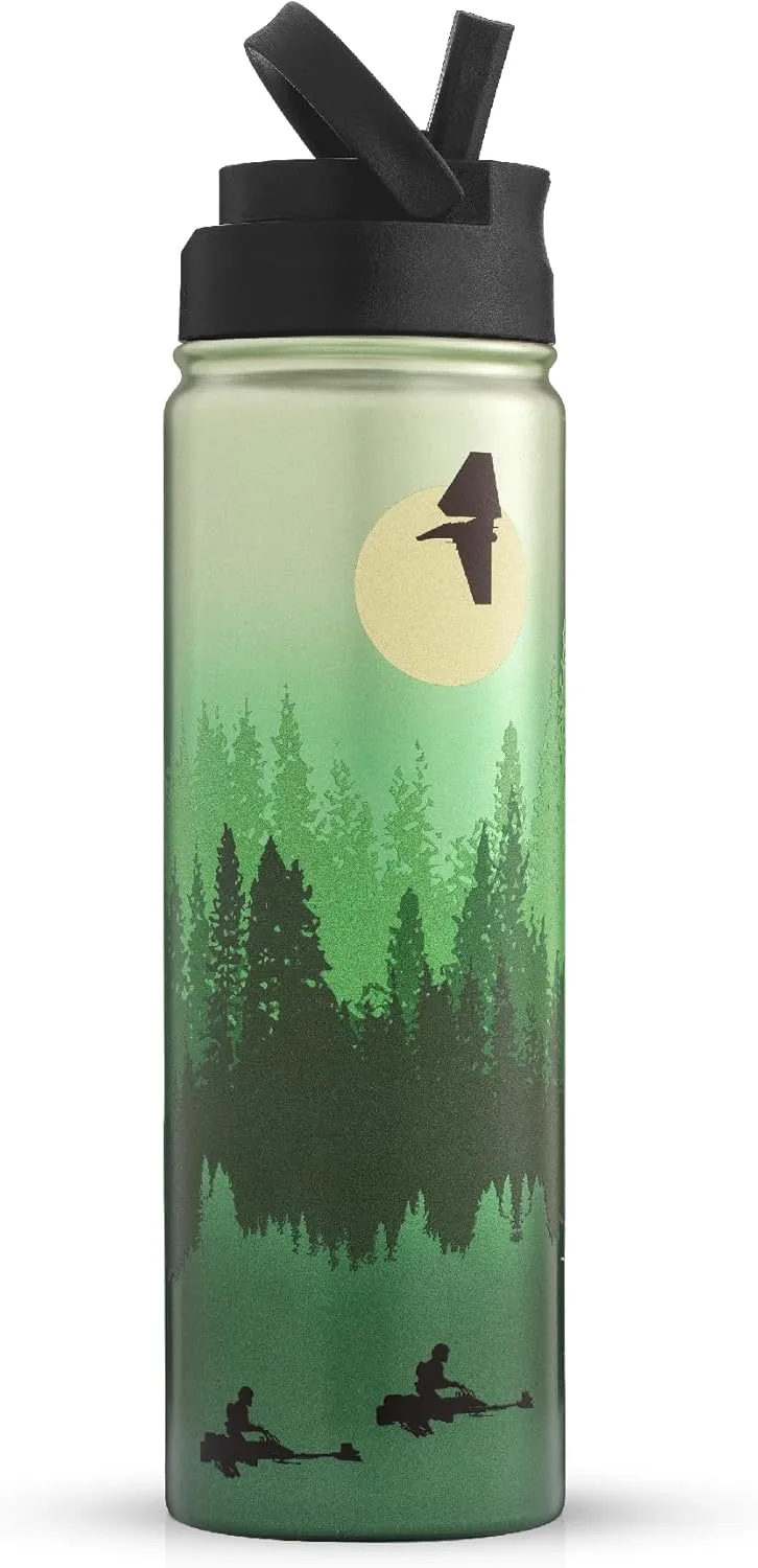 JoyJolt Stainless Steel Star Wars Water Bottle 22 oz with Straw Lid, BPA-Free Sports and Travel Vacuum Insulated Water Bottle, Destination Collection Endor Bottle, Star Wars Gifts