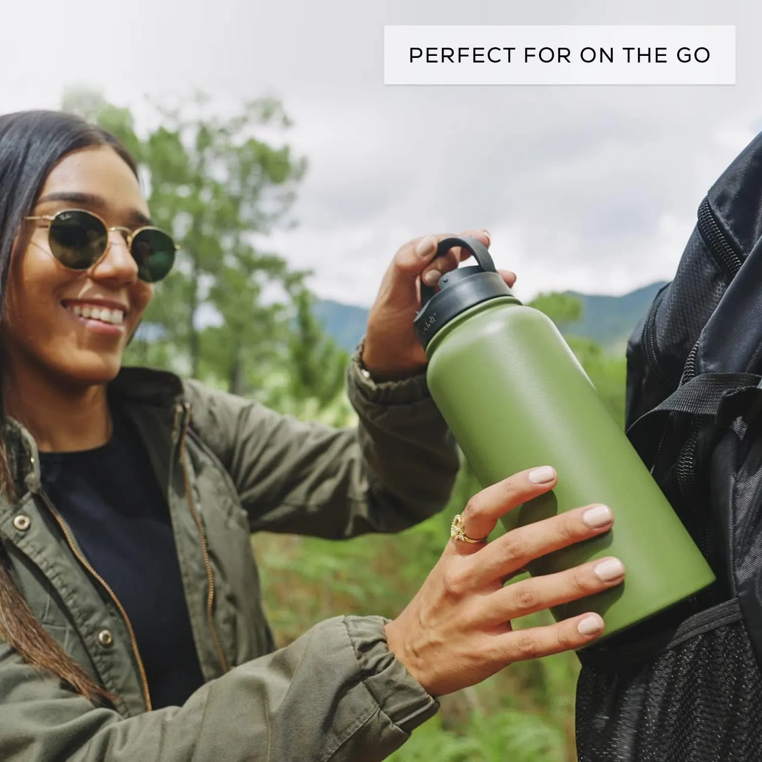 JoyJolt Triple Insulated Water Bottle with Straw Lid AND Flip Lid! 32oz Large 12 Hour Hot/Cold Vacuum Insulated Stainless Steel Bottle. BPA-Free Leakproof Thermos Bottle