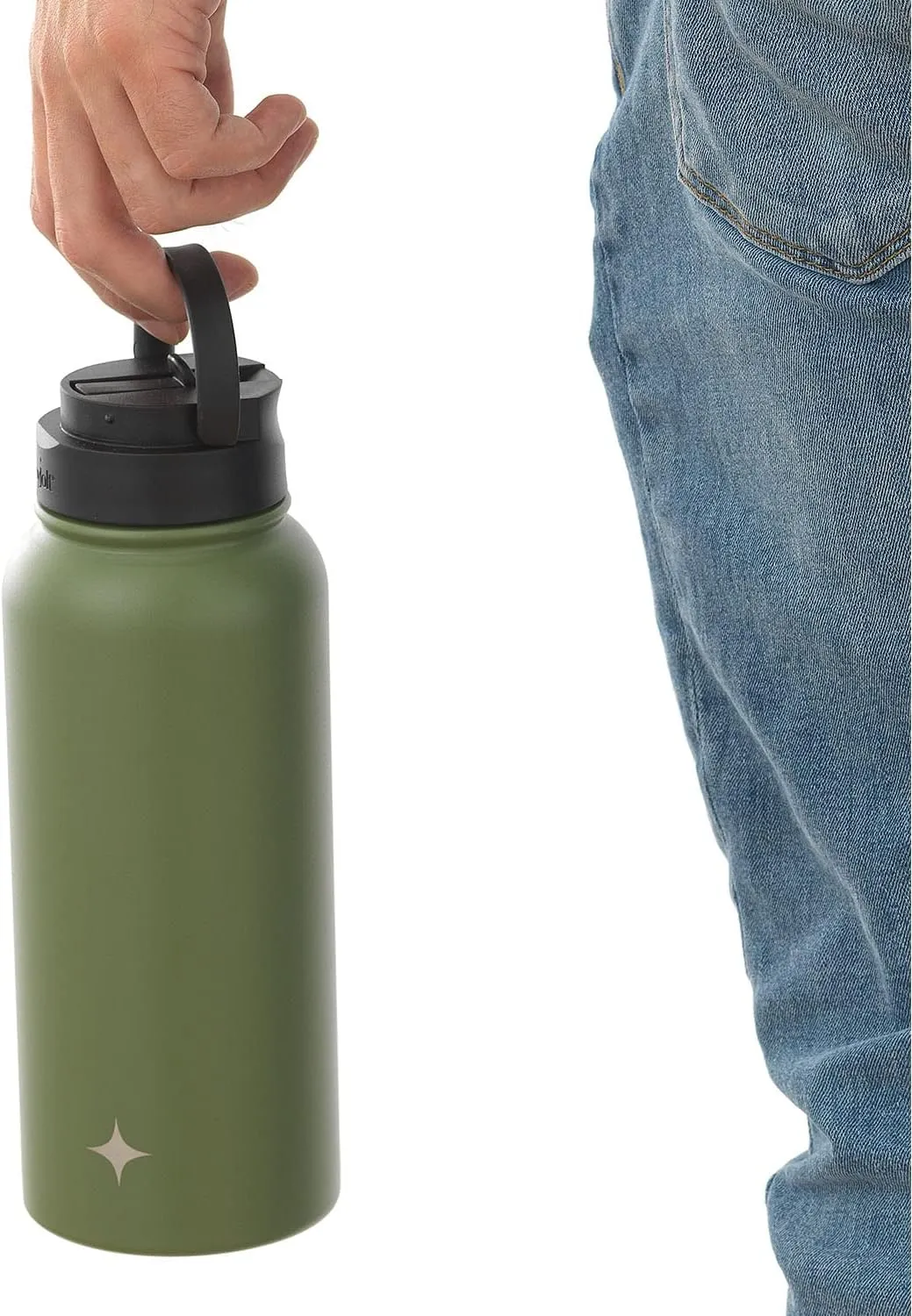 JoyJolt Triple Insulated Water Bottle with Straw Lid AND Flip Lid! 32oz Large 12 Hour Hot/Cold Vacuum Insulated Stainless Steel Bottle. BPA-Free Leakproof Thermos Bottle