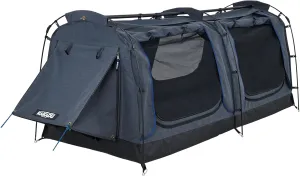 Kakadu Canvas Swag Tent, 1 Person, Australian Polycotton Camping Ground Tent, All Seasons, Waterproof, with 2.75” Foam Mattress, LED Lighting, Carry Bag