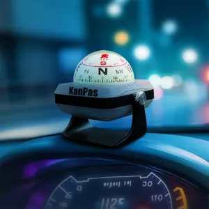 KanPas V-39-L Dashboard Ball Compass for Car with Double Dials Luminous Capsule Adjustable Holder