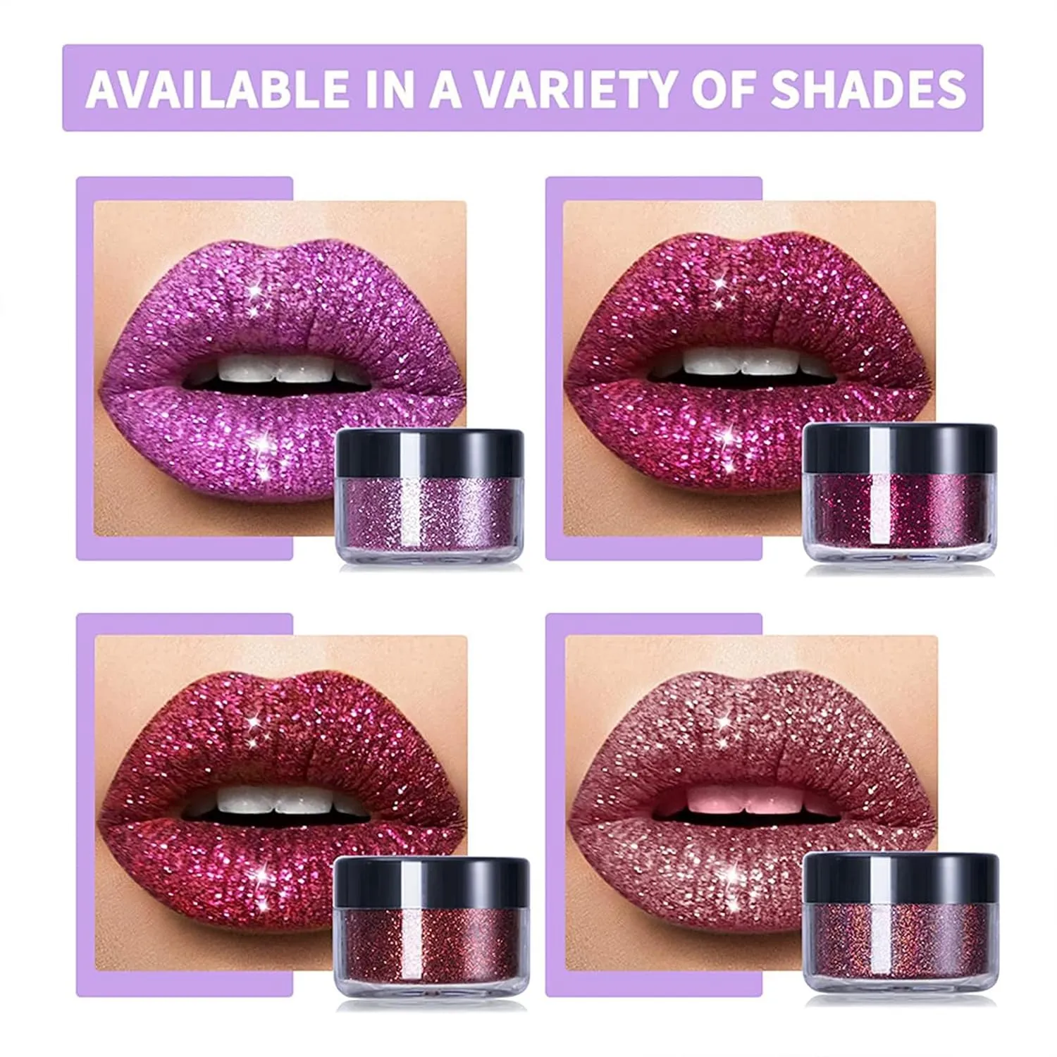 Kawaii Kisses Glitter Lip Kit, Animakeup - Kawaii Kisses Glitter, Animakup Kawaii Kisses Sparkle Lip Gloss, Animemakeup Kawaii Kisses Glitter Lip Kit Gloss with Lip Primer and Brush (#1, 14g)