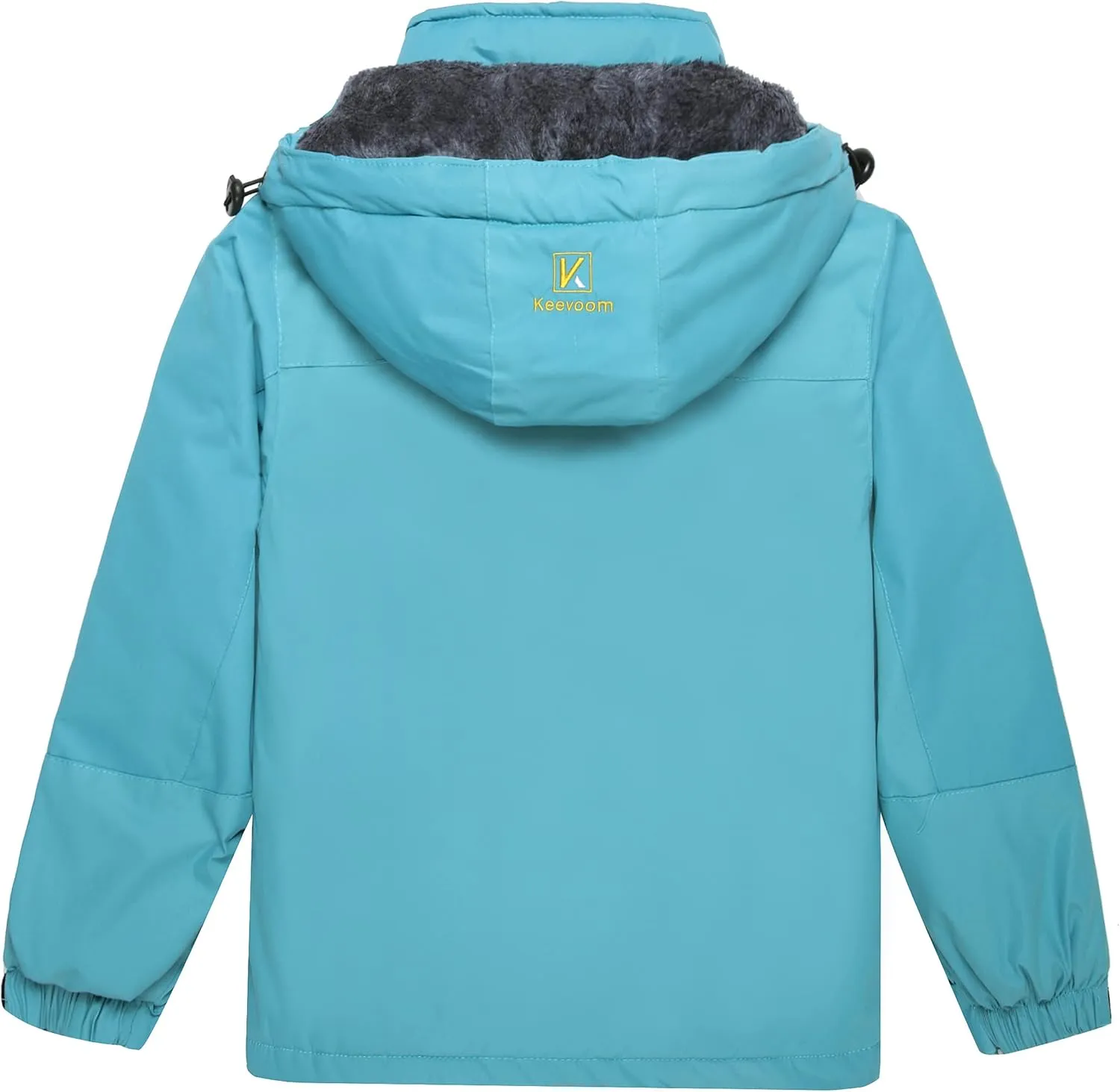 Keevoom Girl's Waterproof Ski Jacket Fleece Snow Coat Windproof Warm Winter Snowboarding Jacket with Removable Hood