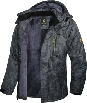 Keevoom Mens Winter Jackets Ski Snow Coats Warm Waterproof Hooded Raincoats Snowboarding Windproof Lined Windbreaker
