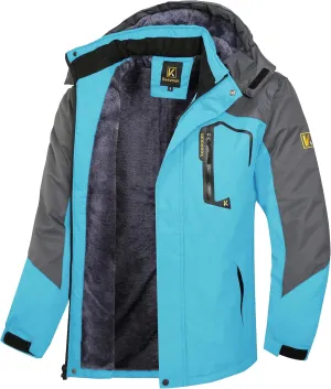 Keevoom Men's Winter Jackets Ski Snow Coats Waterproof Hooded Raincoats Snowboarding