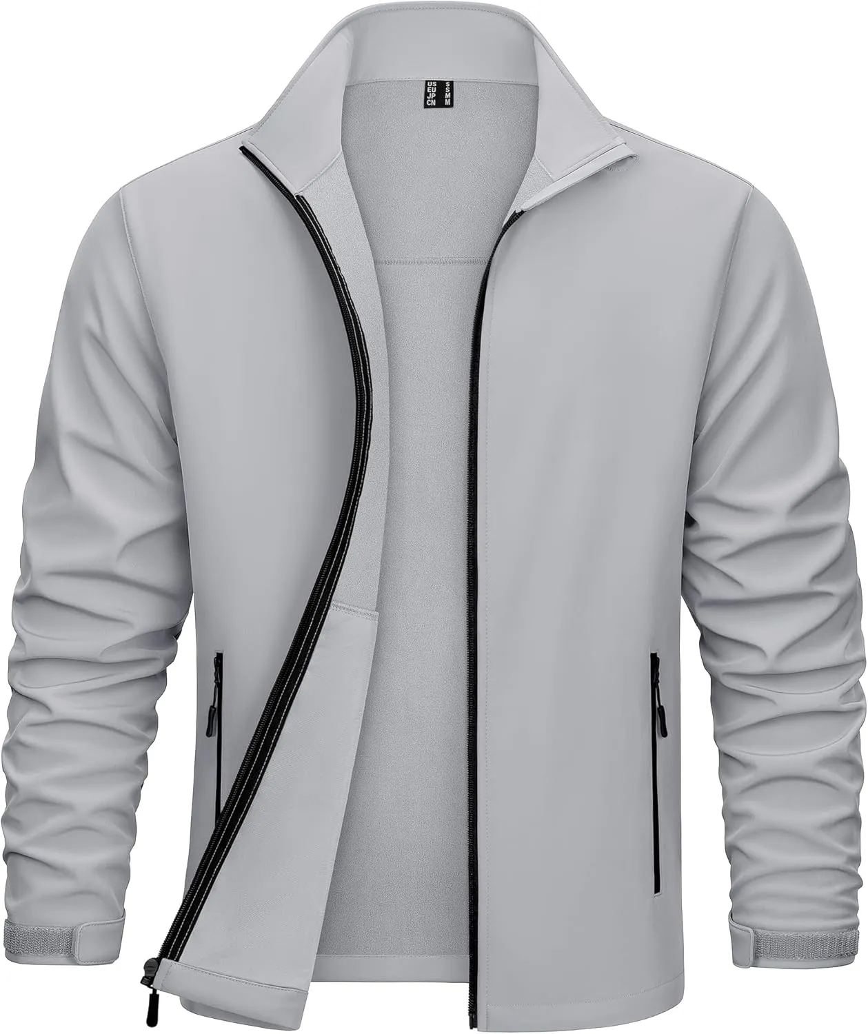 KEFITEVD Men's Tactical Jacket Fleece Lined Softshell Jackets Waterproof Stand Collar Jacket Outdoor Hunting Coat