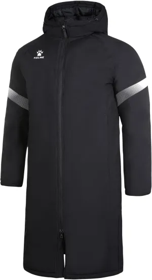 KELME Men's Long Parka Winter Coats, Windproof Hooded Soccer Jacket, Stadium Outdoor Cold Weather Warm Outerwear